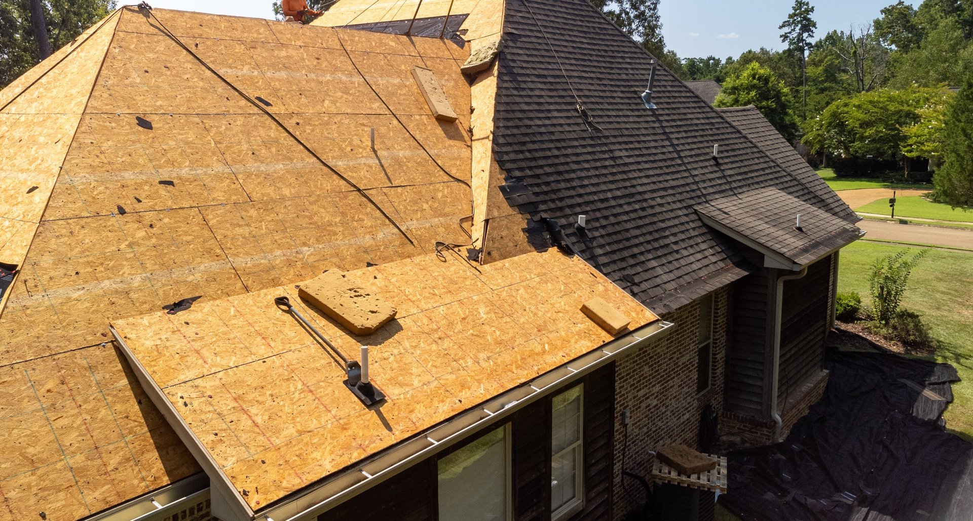 Professional roof replacement installation