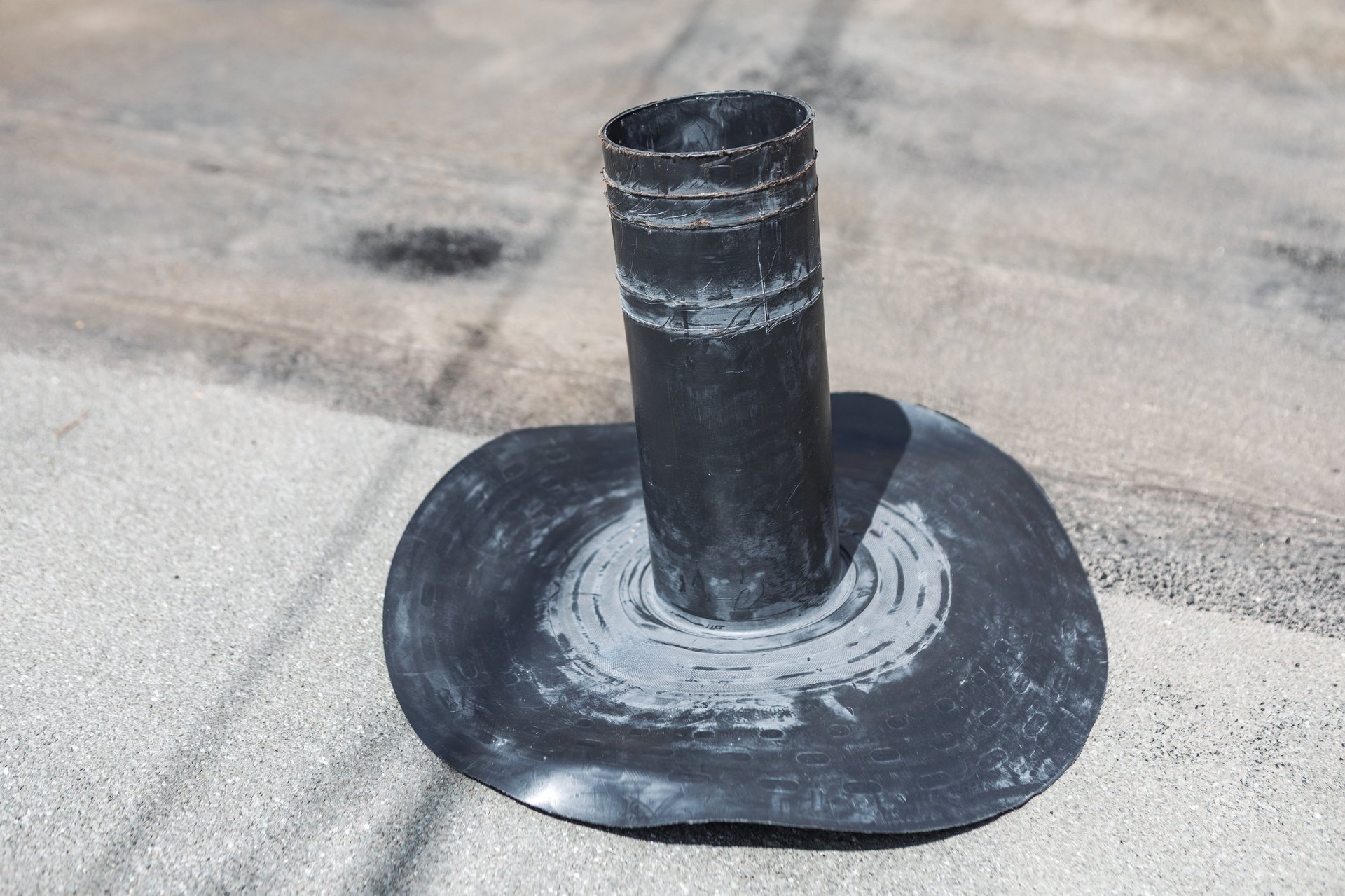 Professional exhaust vent installation on roof